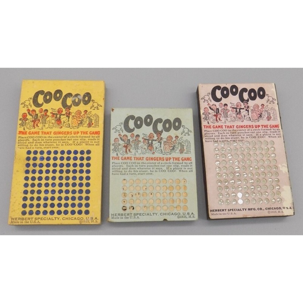 Coo Coo Punch Board Games 1925 Herbert Specialty Chicago Gingers Up Gang Bingo